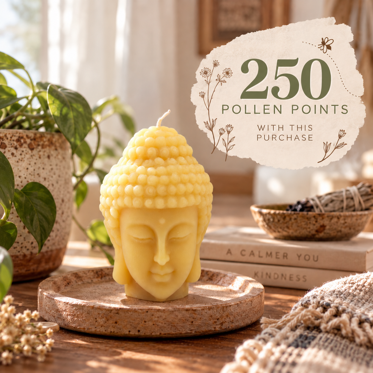 Beeswax Buddha Candle